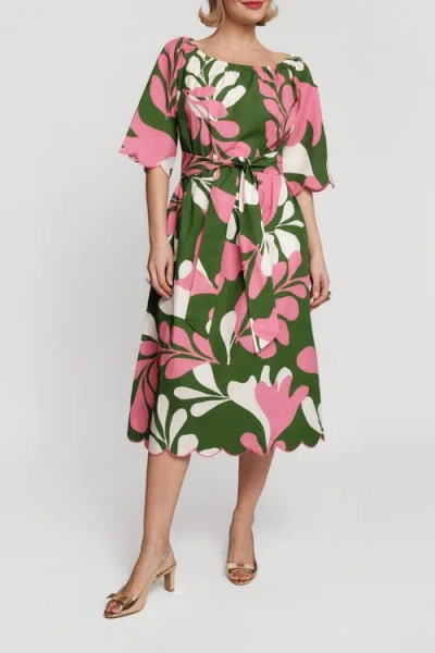 Frances Valentine Coco Midi Loop Dress In Green