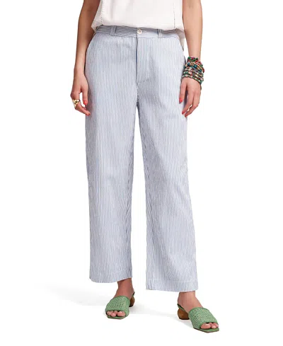 Frances Valentine Coleman Pant Stripe Seersucker In Blue
