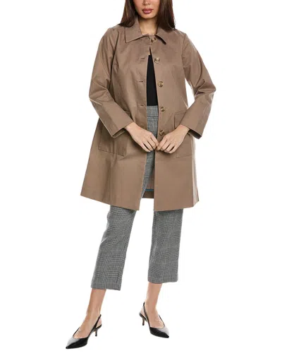 Frances Valentine Colombo Button-down Coated Cotton Trench Coat In Mouse