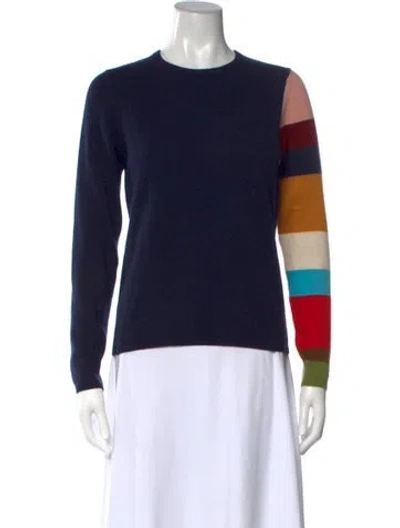 Pre-owned Frances Valentine Colorblock Pattern Crew Neck Sweater In Multicolor