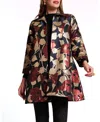 Frances Valentine Cornelia Swing Coat In Floating Floral Jacquard In Multi