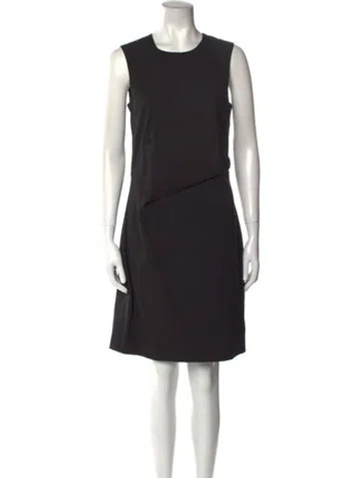 Pre-owned Frances Valentine Crew Neck Knee-length Dress In Black
