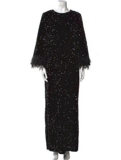 Pre-owned Frances Valentine Crew Neck Long Dress In Black