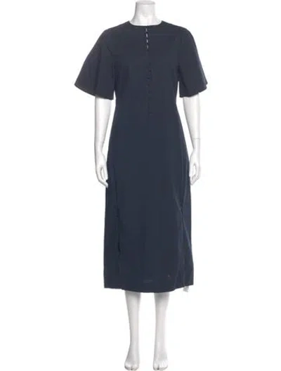 Pre-owned Frances Valentine Crew Neck Long Dress W/ Tags In Blue