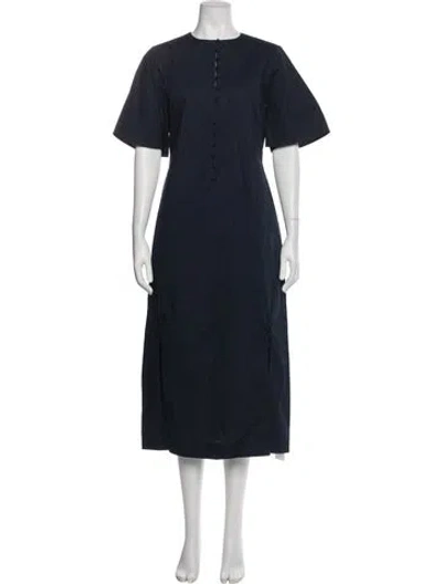 Pre-owned Frances Valentine Crew Neck Long Dress W/ Tags In Blue