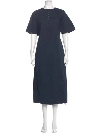 Pre-owned Frances Valentine Crew Neck Long Dress W/ Tags In Blue