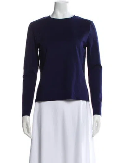 Pre-owned Frances Valentine Crew Neck Long Sleeve Top In Blue