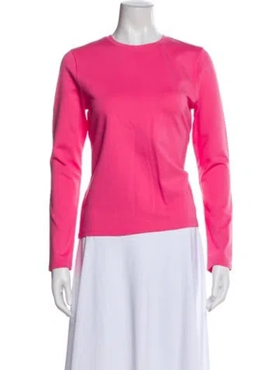 Pre-owned Frances Valentine Crew Neck Long Sleeve Top In Pink