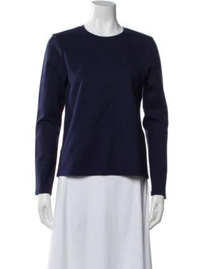 Pre-owned Frances Valentine Crew Neck Long Sleeve Top W/ Tags In Blue