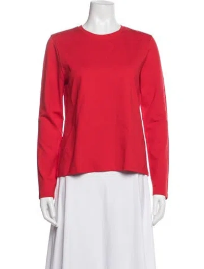 Pre-owned Frances Valentine Crew Neck Long Sleeve Top W/ Tags In Red
