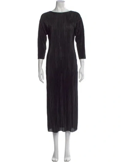 Pre-owned Frances Valentine Crew Neck Midi Length Dress W/ Tags In Black