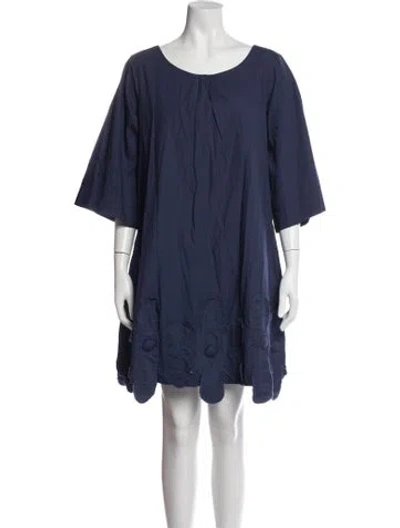 Pre-owned Frances Valentine Crew Neck Mini Dress In Blue