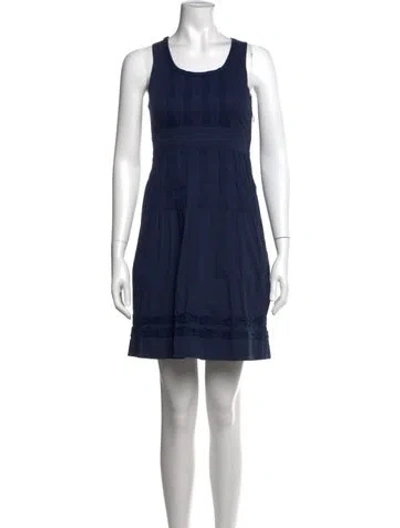 Pre-owned Frances Valentine Crew Neck Mini Dress In Blue