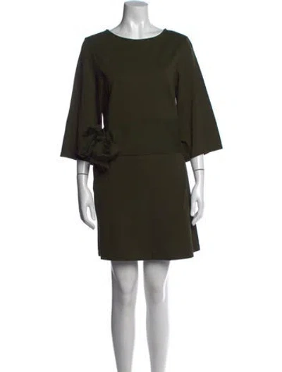 Pre-owned Frances Valentine Crew Neck Mini Dress In Green