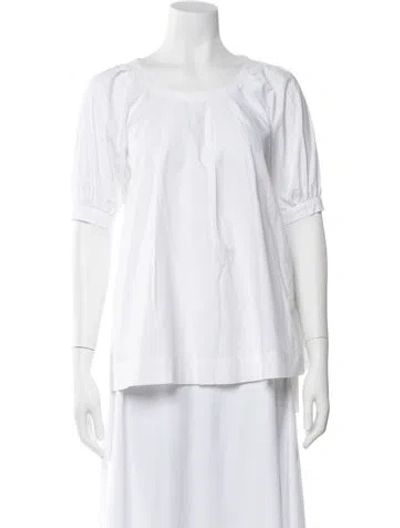 Pre-owned Frances Valentine Crew Neck Short Sleeve Top In White