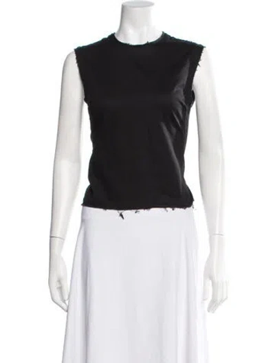 Pre-owned Frances Valentine Crew Neck Sleeveless Top In Black