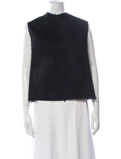 Pre-owned Frances Valentine Crew Neck Sleeveless Top In Blue