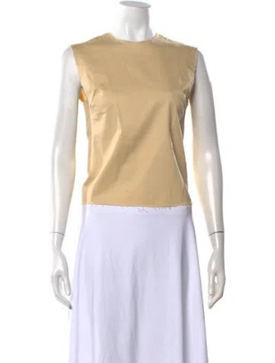 Pre-owned Frances Valentine Crew Neck Sleeveless Top In Neutrals