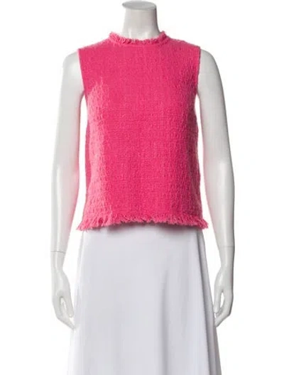 Pre-owned Frances Valentine Crew Neck Sleeveless Top In Pink