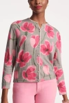 Frances Valentine Darling Floral Print Cardigan In Tulip In Gray