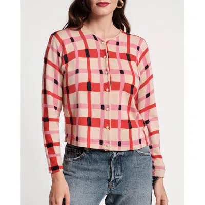 Frances Valentine Darling Cardigan Lollipop In Red