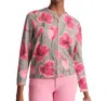 Frances Valentine Darling Floral Print Cardigan In Tulip In Gray
