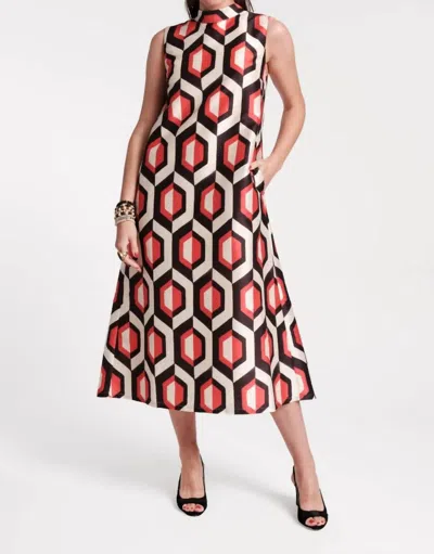 Frances Valentine Diplomat Maxi Dress In Empire Print Jacquard In Multi