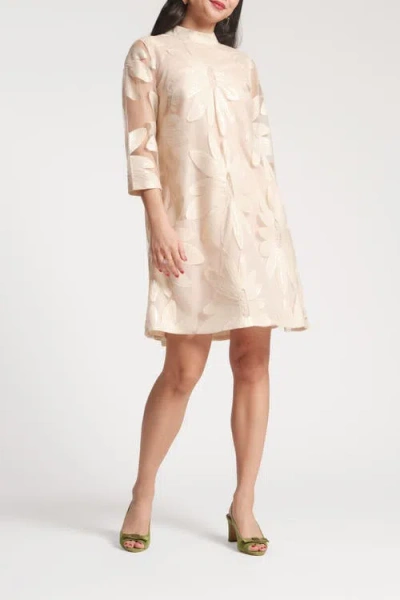 Frances Valentine Diplomat Mini Dress Floral Sequin In Neutral