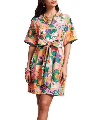 Frances Valentine Doris Botanical Bash Dress In Multi/pink