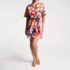 Frances Valentine Doris Lanai Print Cotton Poplin Dress In Pink Multi In Pink