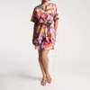 Frances Valentine Doris Lanai Print Cotton Poplin Dress In Pink Multi In Pink