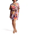 Frances Valentine Doris Lanai Print Cotton Poplin Dress In Pink Multi In Pink
