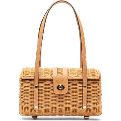 Frances Valentine Dottie Wicker Basket Bag In Brown