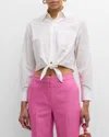 Frances Valentine Ellie Cropped Button-front Shirt In White