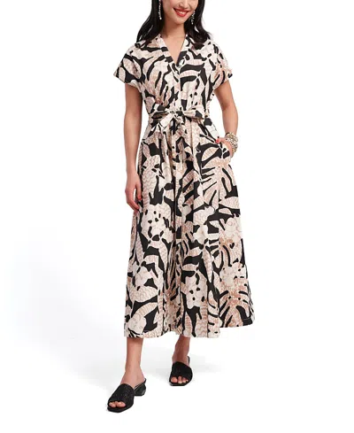 Frances Valentine Eve Dress Sketchy Jungle In Black