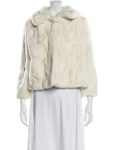 Pre-owned Frances Valentine Faux Fur Jacket In Neutral
