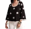 Frances Valentine Fiona Top Scribble In Black