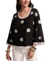 Frances Valentine Fiona Top Scribble In Black/oyster