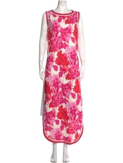 Pre-owned Frances Valentine Floral Print Crew Neck Tunic In Pink