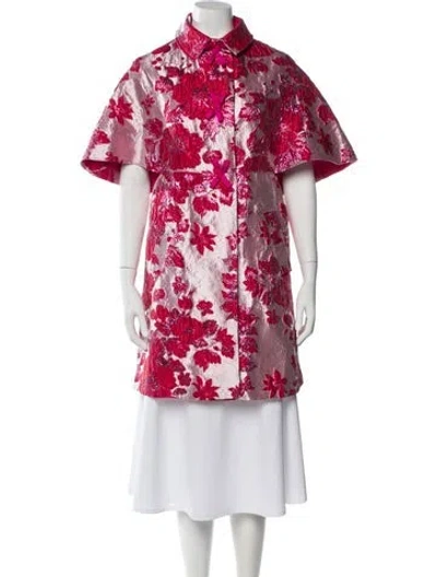 Pre-owned Frances Valentine Floral Print Evening Jacket W/ Tags In Pink
