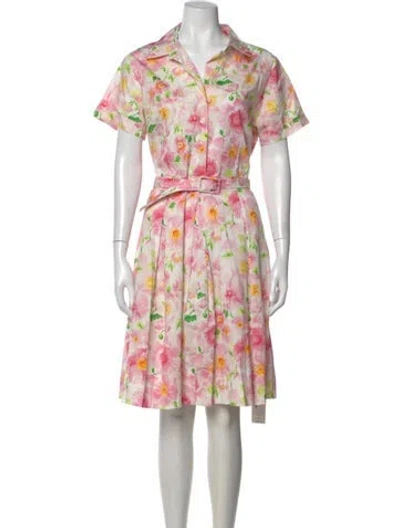 Pre-owned Frances Valentine Floral Print Knee-length Dress W/ Tags In Pink