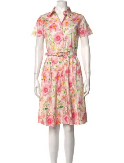 Pre-owned Frances Valentine Floral Print Knee-length Dress W/ Tags In Pink