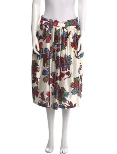 Pre-owned Frances Valentine Floral Print Knee-length Skirt In Multi