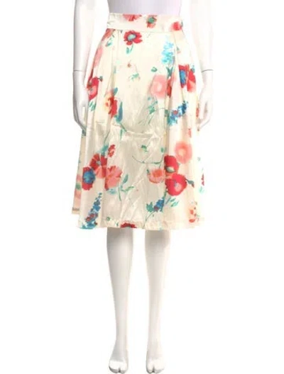 Pre-owned Frances Valentine Floral Print Knee-length Skirt In Multi