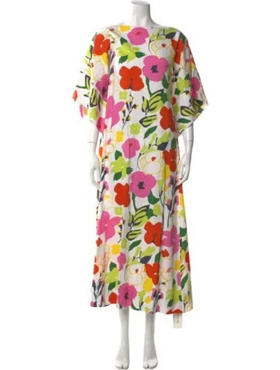 Pre-owned Frances Valentine Floral Print Long Dress In Multi