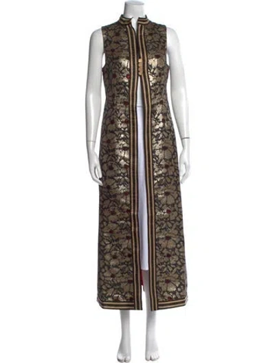 Pre-owned Frances Valentine Floral Print Long Dress In Multi