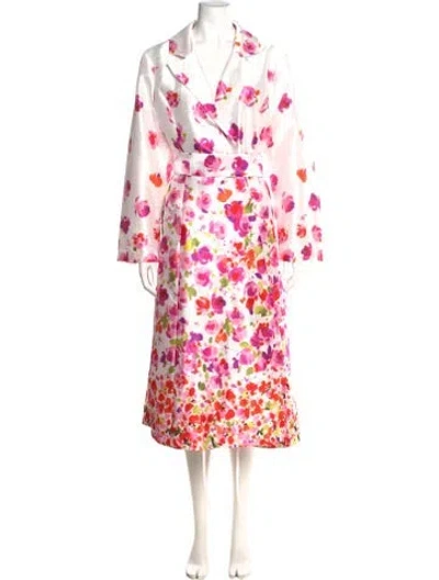 Pre-owned Frances Valentine Floral Print Long Dress In Pink
