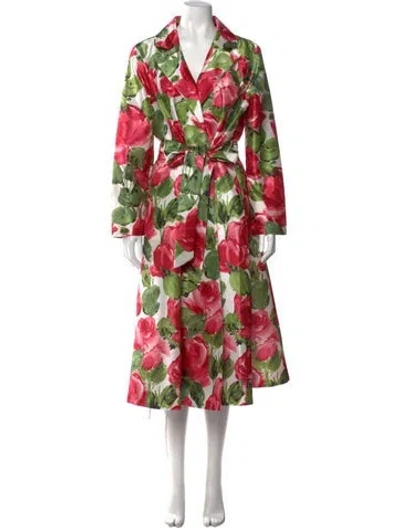 Pre-owned Frances Valentine Floral Print Midi Length Dress In Pink