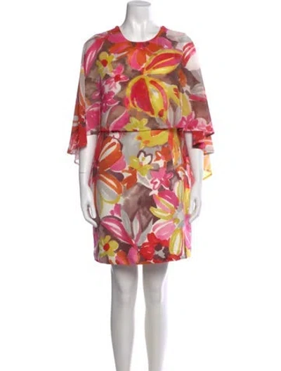 Pre-owned Frances Valentine Floral Print Mini Dress In Multi