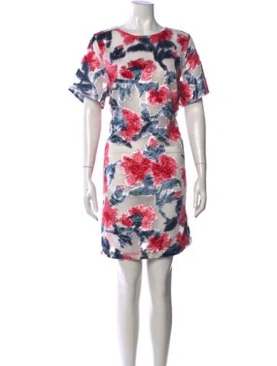 Pre-owned Frances Valentine Floral Print Mini Dress In Multicolor